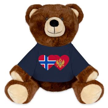 Norwegen Montenegro Flagge - MiniFeet® RecycelBär® Braun - French Navy - Vorne