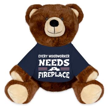 bday funny carpenter woodworking - MiniFeet® RecycelBär® Braun - French Navy - Vorne
