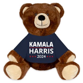 Élection de Kamala Harris 2024 III - Nounours RecycelBär® marron - bleu marine - Devant