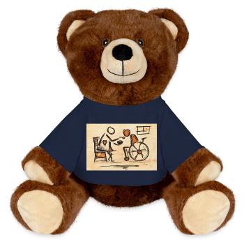 Infirmière gériatrique, Aide-soignant, Aide-soignant, Fauteuil roulant - Nounours RecycelBär® marron - bleu marine - Devant