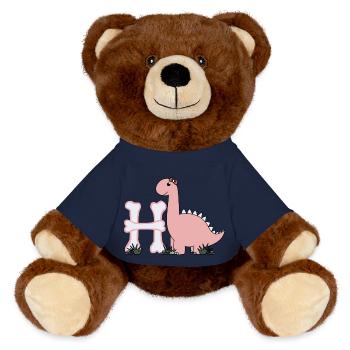 Buchstabe H - MiniFeet® RecycelBär® Braun - French Navy - Vorne