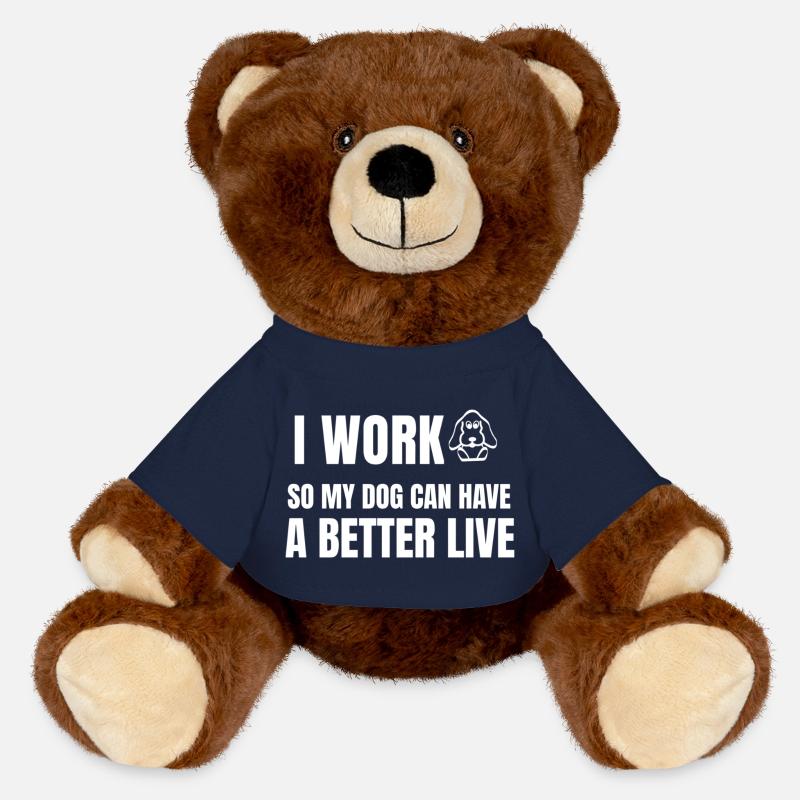 Ich arbeite damit mein Hund besser lebt - MiniFeet® RecycelBär® Braun - French Navy