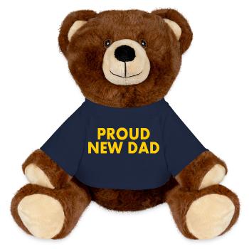 Proud new dad - MiniFeet® RecycelBär® Teddy Bear Brown - french navy - Front