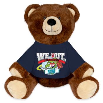 Nous voyageons en Croatie Voyage Matching Famille - Nounours RecycelBär® marron - bleu marine - Devant