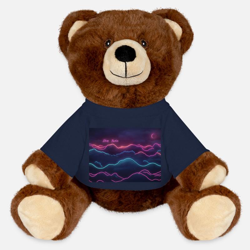 Néon berlinois brillant - Nounours RecycelBär® marron - bleu marine