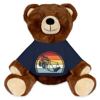 Excavator - MiniFeet® RecycelBär® Teddy Bear Brown - french navy - Front