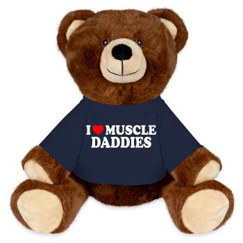 I love muscle daddies - MiniFeet® RecycelBär® Teddy Bear Brown - french navy - Front