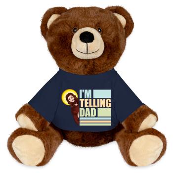 Ich sag Papa Lustiges Jesus Meme Gott Religiös - MiniFeet® RecycelBär® Braun - French Navy - Vorne