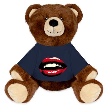 Sinnliche Lippen Roter Lippenstift - MiniFeet® RecycelBär® Braun - French Navy - Vorne