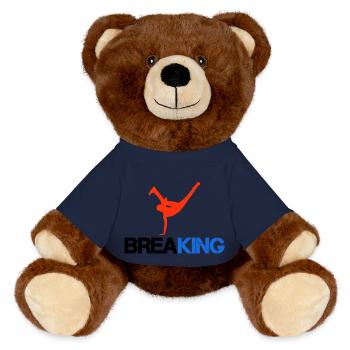 Breakdance Breaking - MiniFeet® RecycelBär® Teddy Bear Brown - french navy - Front