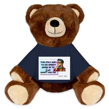 Aimez ce que vous faites – Retro Pop Art Design - Nounours RecycelBär® marron - bleu marine - Devant