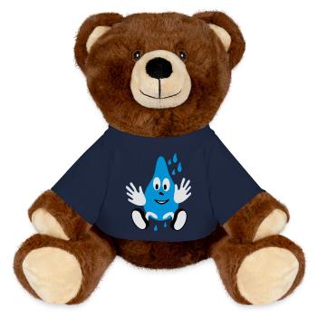 lachender Regentropfen - MiniFeet® RecycelBär® Braun - French Navy - Vorne