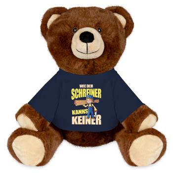 Comme le charpentier, personne ne peut - Nounours RecycelBär® marron - bleu marine - Devant