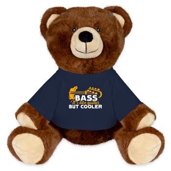 Bass Guitar Like Guitar But Cooler - MiniFeet® RecycelBär® Teddy Bear Brown - french navy - Front