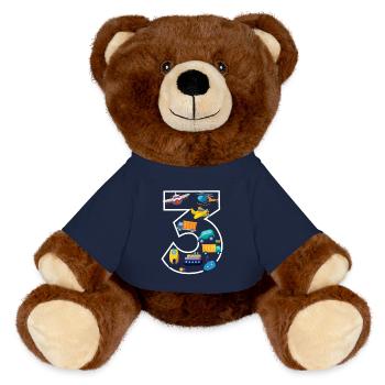 3 years old - 3rd birthday - MiniFeet® RecycelBär® Teddy Bear Brown - french navy - Front