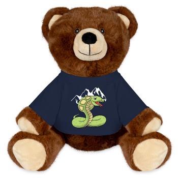 Gebirge Wildnis Schlange Boa Kobra Wildtier Natur - MiniFeet® RecycelBär® Braun - French Navy - Vorne