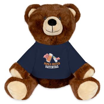 Erster Vatertag - MiniFeet® RecycelBär® Braun - French Navy - Vorne