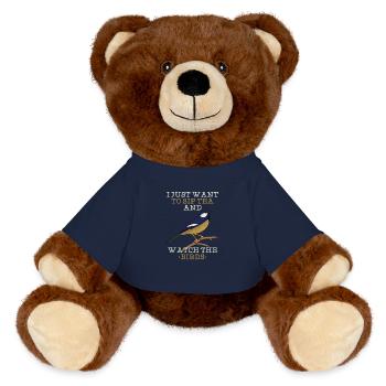 Bird Watching - MiniFeet® RecycelBär® Teddy Bear Brown - french navy - Front