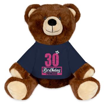 30. Geburtstag 30 Jahre 30er Birthday Princess - MiniFeet® RecycelBär® Braun - French Navy - Vorne