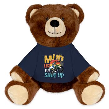 Mud Up Or Shut Up Dirtbike - MiniFeet® RecycelBär® Braun - French Navy - Vorne