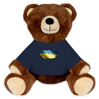 Drapeau de l’Ukraine - Nounours RecycelBär® marron - bleu marine - Devant