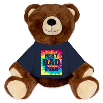 Father Papa Best Dad Best Dad Ever Hippie - MiniFeet® RecycelBär® Teddy Bear Brown - french navy - Front