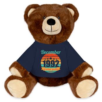 Geboren December 1992 30 Jahre 30er 30.Geburtstag - MiniFeet® RecycelBär® Braun - French Navy - Vorne