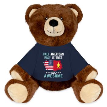 Halb Amerikaner Halb Vietnamese - MiniFeet® RecycelBär® Braun - French Navy - Vorne