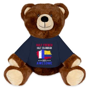Halb Franzose Halb Kolumbianer - MiniFeet® RecycelBär® Braun - French Navy - Vorne