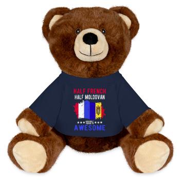 Halb Franzose Halb Moldawier - MiniFeet® RecycelBär® Braun - French Navy - Vorne