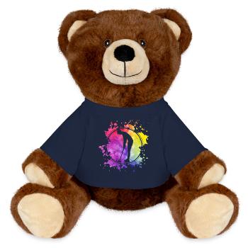 Croquet Retro - MiniFeet® RecycelBär® Teddy Bear Brown - french navy - Front