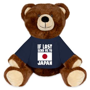 Japan Flag Saying - MiniFeet® RecycelBär® Teddy Bear Brown - french navy - Front