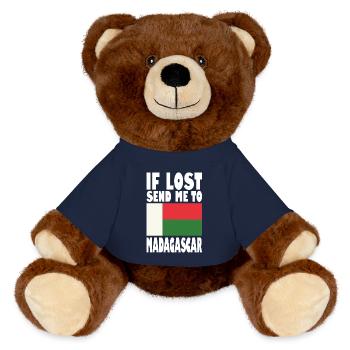 Drapeau de Madagascar - Nounours RecycelBär® marron - bleu marine - Devant