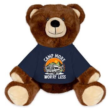 Camping Camper Campen - MiniFeet® RecycelBär® Braun - French Navy - Vorne