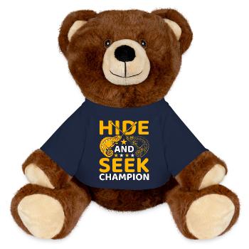 Hide and seek Champion - MiniFeet® RecycelBär® Teddy Bear Brown - french navy - Front