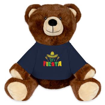 Let's Fiesta Holiday Mexico America - MiniFeet® RecycelBär® Teddy Bear Brown - french navy - Front