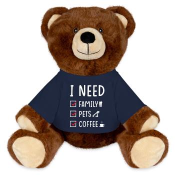 Animaux de la famille Café - Nounours RecycelBär® marron - bleu marine - Devant