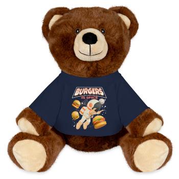 Hamburger lustiger Spruch Burger-Hamburger - Nounours RecycelBär® marron - bleu marine - Devant