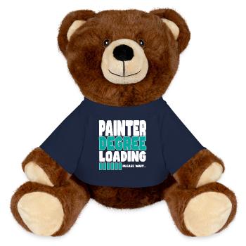 Painter invites training - MiniFeet® RecycelBär® Teddy Bear Brown - french navy - Front