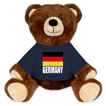 Germany Flag - MiniFeet® RecycelBär® Teddy Bear Brown - french navy - Front