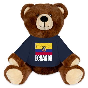 Ecuador Flag - MiniFeet® RecycelBär® Teddy Bear Brown - french navy - Front