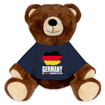 Germany Flag - MiniFeet® RecycelBär® Teddy Bear Brown - french navy - Front
