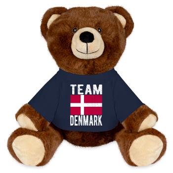 Drapeau du Danemark - Nounours RecycelBär® marron - bleu marine - Devant