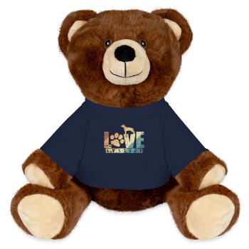 Love American Staffordshire Terrier - MiniFeet® RecycelBär® Teddy Bear Brown - french navy - Front