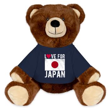 Japan Flag - MiniFeet® RecycelBär® Teddy Bear Brown - french navy - Front