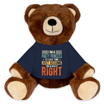 Princesse de fête - Nounours RecycelBär® marron - bleu marine - Devant