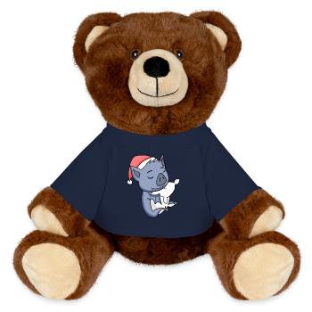 Noël des chauves-souris - Nounours RecycelBär® marron - bleu marine - Devant