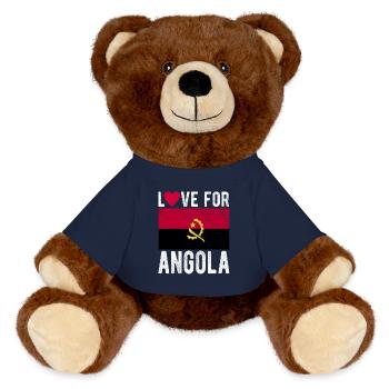 Angola Souvenir - MiniFeet® RecycelBär® Teddy Bear Brown - french navy - Front