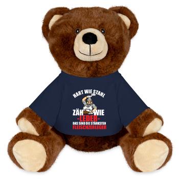 Fleischer Metzger Zerleger Schlachter - MiniFeet® RecycelBär® Braun - French Navy - Vorne