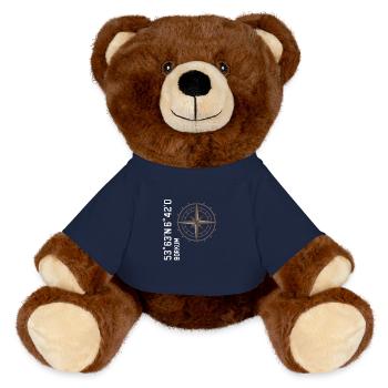 Borkum Koordinaten - MiniFeet® RecycelBär® Braun - French Navy - Vorne